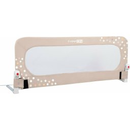 Protectie laterala pat, FreeON, pentru bebe, Rabatabila, Instalare usoara, Dimensiune 135 x 57 cm, Little Dots, Beige