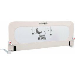 Protectie laterala pat, FreeON, pentru bebe, Rabatabila, Instalare usoara, Dimensiune 135 x 57 cm, Sweet Dreams, Light Beige
