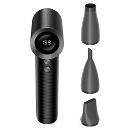 Ventilator portabil Acefast - Portable Fan (YF4) - Highspeed Blower, 199 Levels, 3 Nozzles, 77000rpm, 4000mAh, LED Display, Type-C - Black