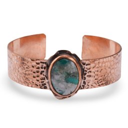 Bratara unicat din Cupru cu Vezuvianit oval, A8