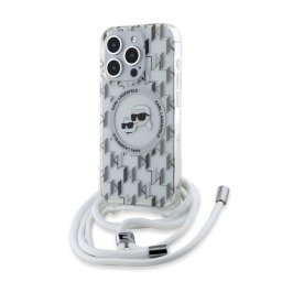 Husa Karl Lagerfeld Apple iPhone 15 Pro Max IML Crossbody Monogram Karl & Choupette's Heads Transparent