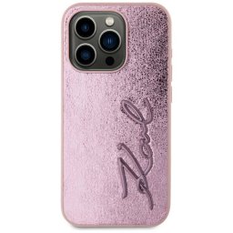 Husa Karl Lagerfeld Apple iPhone 15 Pro Max Metal Signature Roz