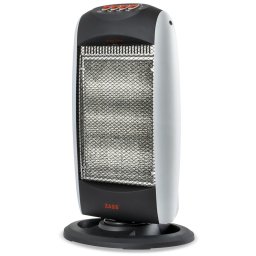 Radiator cu Halogen Zass,Negru, 1200 W, 3 trepte de putere,3 tuburi halogen Incalzire rapida,Baleiere orizontala automata in unghi de 70° ,Protectie la rasturnare, Siguranta termica contra supraincalzirii