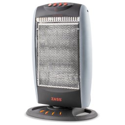 Radiator cu Halogen Zass HS 07, gri/Negru, 1200W, 3 trepte putere,3 tuburi halogen Incalzire rapida ,Protectie la rasturnare, Siguranta termica contra supraincalzirii, Lungime cablu 1.3