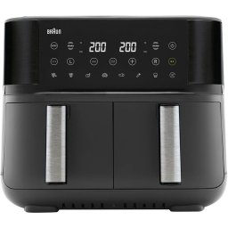 Friteuza Braun Houshold hot air fryer TwinCook 3, TD 3030I (black (matt), 2,850 watts, 2 baskets 4 liters each)