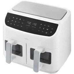 Friteuza Medion double hot air fryer Life P20 MD11760 XXL (white, 2,600 watts, 2 baskets 4.35 liters each)