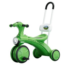 Tricicleta pentru copii Flippy, pedalare, impingere, lumini si sunete, pedale antiderapante, material dur, cos depozitare, varsta peste 18 luni