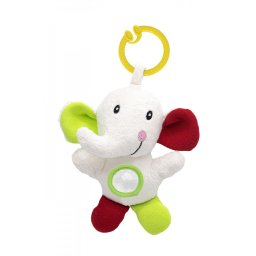 Jucarie cu vibratii pentru bebelusi BabyJem, Elefantel din plus, 6 luni+ (Culoare: Rosu/Verde)