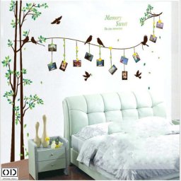 Sticker Decorativ Copaci cu Pasari si 12 Rame Foto pentru Amintiri Superbe, 290 x 210 cm ORIGINAL DEALS