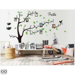 Autocolant Sticker Decorativ Home Copac cu 7 Rame Foto 120 cm x 100 cm, Material Premium Profesional, Culoare Maro Verde ORIGINAL DEALS