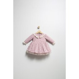 Rochita eleganta pentru fetite Elbise, Tongs baby, cu tulle si volane (Culoare: Roz, Marime: 24-36 luni)