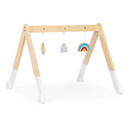 Bara educativa din lemn pentru copii cu 3 jucarii, Ecotoys CA12231