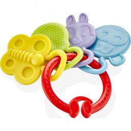 Jucarie dentitie Rattle Teether BabyJem (Culoare: Rosu)