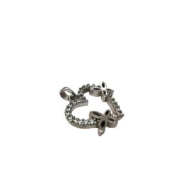 Pandantiv din Argint 925, Model Inima cu Fluturi, Bijuterie Decorativa cu Design Romantic, Greutate 1.7 g, Argintiu