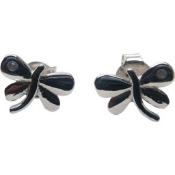 Cercei Damă din Argint 925, Jolie Silver, Model Libelulă cu Piatră, Design Elegant și Delicat, Greutate 0.8 g, Argintiu