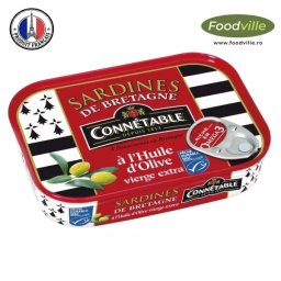 Connetable conserva sardine frantuzesti din Bretagne in ulei de masline extra virgin 135 g