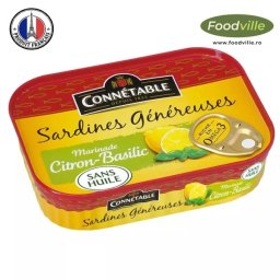 Connetable conserva sardine Generoase cu lamaie si busuioc si fara ulei 140 g