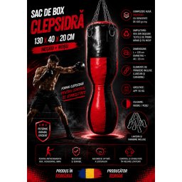 Sac de box Clepsidra EvoGym ART 130 x 40 x 20 cm Negru+Rosu