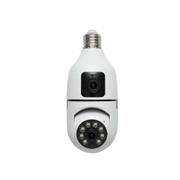 Camera de supraveghere tip bec E27 WiFi PTZ 2MP cu 2 obiective si V380 Pro