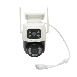 Camera de supraveghere duala 6MP PTZ WiFi 2.4GHz, iCSee, IP66