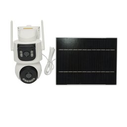 Camera de supraveghere 4G si WiFi 2.4GHz cu panou solar 7.6W, dual lens 4MP PTZ
