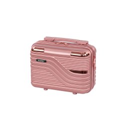 Geanta cosmetica rigida Leziter TraveLux Urban 10L, aur roz, 23x30x14 cm