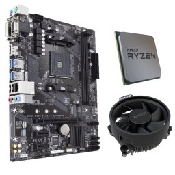 Placa de baza Gigabyte GA-A320M-S2H AM4 mATX cu Ryzen 3 3200G si cooler