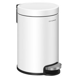 Cos de gunoi pentru baie SONGMICS cu pedala, 3L, soft close, alb