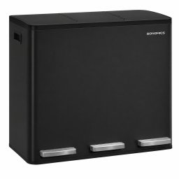 Cos de gunoi SONGMICS cu 3 compartimente pentru colectare selectiva, 54L, negru