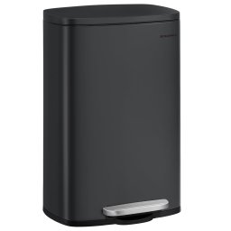 Cos de gunoi SONGMICS din inox cu pedala, soft close, 50 L, negru
