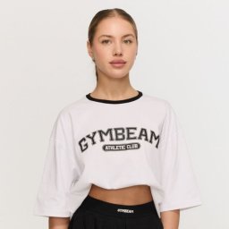 GymBeam Tricou pentru femei Oversized Varsity White S