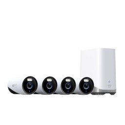 Camera de supraveghere Kit supraveghere video wired eufyCam E330 (Professional), Rezolutie 4K, AI, Supraveghere 24/7, HomeBase 3 + 4 camere video, Alb
