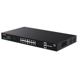 Switch 16 x RJ45 1G PoE, 2 x SFP 1G, 2 x RJ45 1G, Management, 1U - IP-COM G2220P-16-250W
