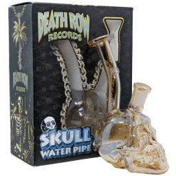 Death Row Records Bong sticla Skull Bubbler Electro gold 14cm (USA)