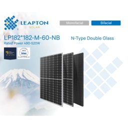 Panou Fotovoltaic Leapton 510W LP182-M-60-NB – N-Type TOPCon, Bifacial, Double Glass, Full Black