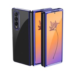 Husa Plating Case case for Samsung Galaxy Z Fold 4 cover with a metallic frame blue