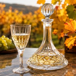 Set 4 Pahare Vin Alb cu Decantor Cristal Bohemia Dover
