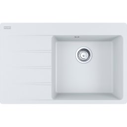 114.0633.137 Chiuveta bucatarie Franke Centro CNG 611/211-78 ST, picurator stanga, 78x50cm, fragranite, Bianco