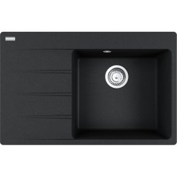 114.0633.143 Chiuveta bucatarie Franke Centro CNG 611/211-78 ST, picurator stanga, 78x50cm, fragranite, Nero