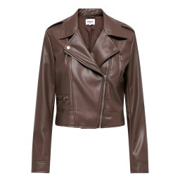 ONLY Geacă Onlcarmen Faux Leather Biker 15361396 19-1216 TCX chocolate martini