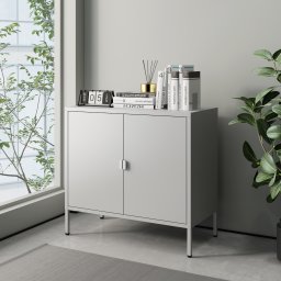 Dulap metalic pentru birou Hailuoto 80x40x75 cm, gri deschis