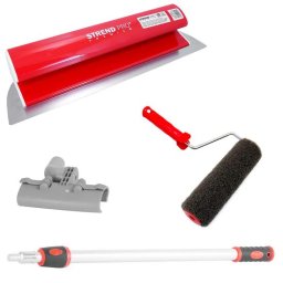 Set gletiera profesionala inox 60 cm cu rola si maner telescopic Strend Pro