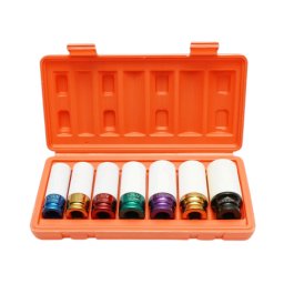 Trusa chei tubulare impact pentru prezoane roti, 17-27 mm, 7 piese