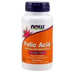 NOW Foods Acid folic 800 mcg cu Vitamina B-12 250 tab.
