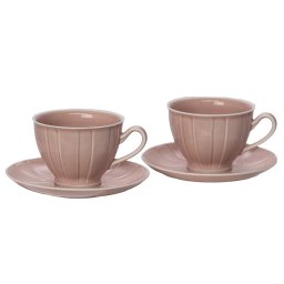 OCTAVIA CORAL Serviciu ceai/cafea portelan 6 persoane 250 ml