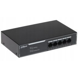 Switch PoE Dahua, 5 porturi Gigabit, 4 porturi PoE, 30W/port, buget PoE 36W, unmanaged, Plug & Play, SG1005LP