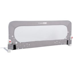 Protectie laterala pat, FreeON, pentru bebe, Rabatabila, Instalare usoara, Dimensiune 135 x 57 cm, Little Stars, Grey
