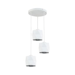 Lustră pe cablu SIRO 3xE27/15W/230V albă/argintie