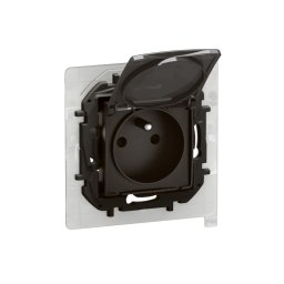 Legrand - Priză de exterior pentru uz casnic fără ramă NILOE 250V IP44 neagră