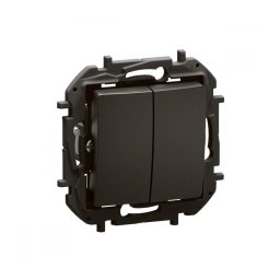Legrand - Întrerupător dublu de scară nr. 6+6 fără ramă NILOE negru